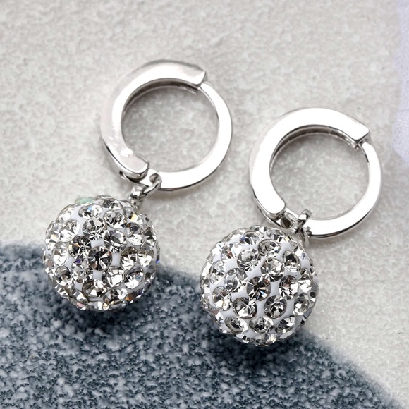 925 Stamped Silver Shambala Huggie Hoop Earrings - Picture 5 of 8